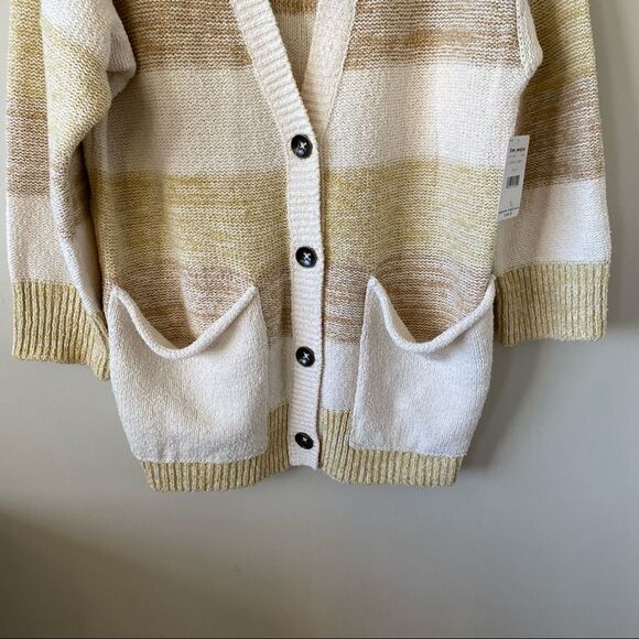 Free People-Stripe Oversized Knit Cardigan (Small) - Picture 7 of 13